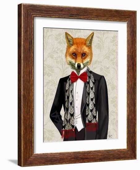 Fox with Red Bow Tie-Fab Funky-Framed Art Print