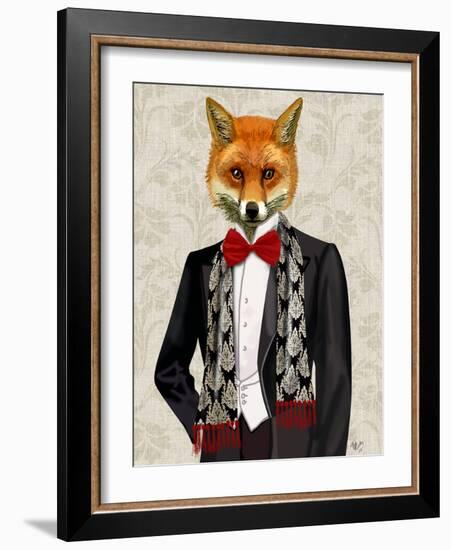 Fox with Red Bow Tie-Fab Funky-Framed Art Print