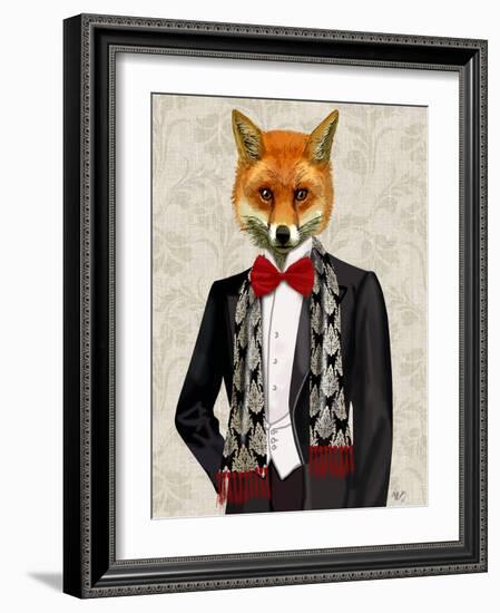 Fox with Red Bow Tie-Fab Funky-Framed Art Print