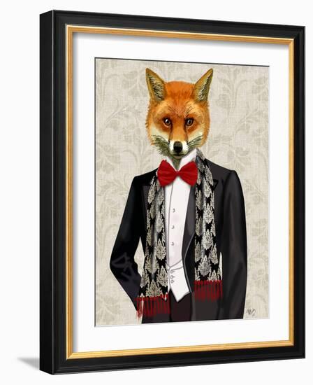 Fox with Red Bow Tie-Fab Funky-Framed Art Print