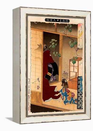 Fox Woman Leaving Her Child, Thirty-Six Transformations-Yoshitoshi Tsukioka-Framed Premier Image Canvas