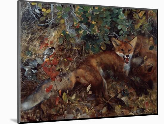Foxes, 1886-Bruno Andreas Liljefors-Mounted Giclee Print