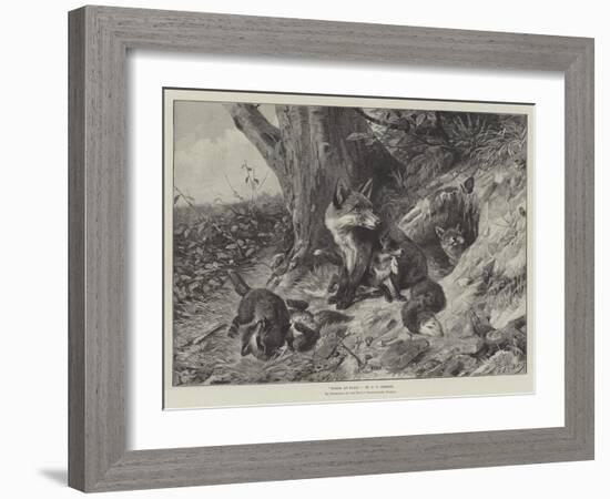 Foxes at Play-Carl Friedrich Deiker-Framed Giclee Print