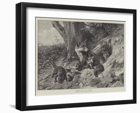 Foxes at Play-Carl Friedrich Deiker-Framed Giclee Print