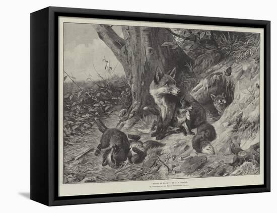 Foxes at Play-Carl Friedrich Deiker-Framed Premier Image Canvas