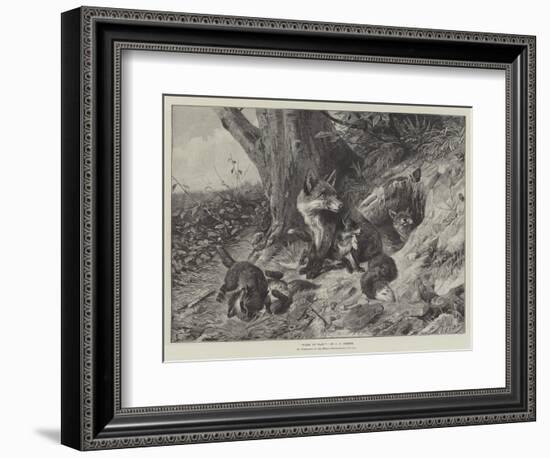 Foxes at Play-Carl Friedrich Deiker-Framed Giclee Print