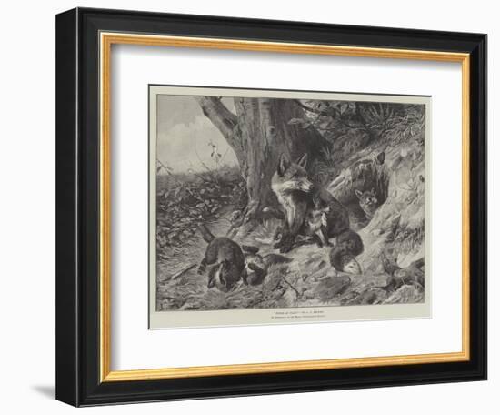 Foxes at Play-Carl Friedrich Deiker-Framed Giclee Print