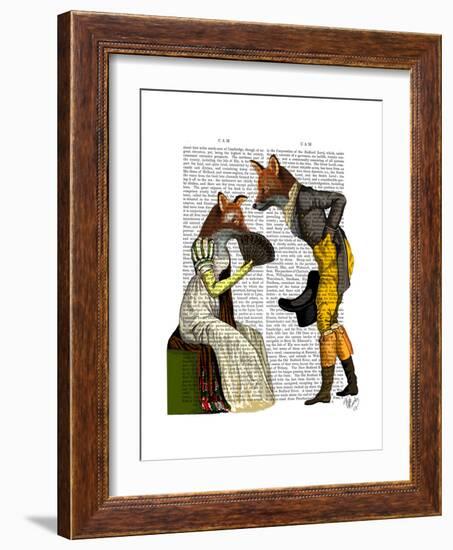 Foxes Courting-Fab Funky-Framed Premium Giclee Print