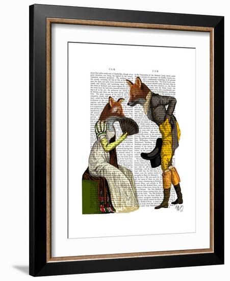 Foxes Courting-Fab Funky-Framed Premium Giclee Print