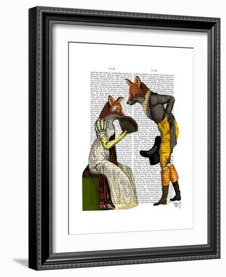 Foxes Courting-Fab Funky-Framed Premium Giclee Print