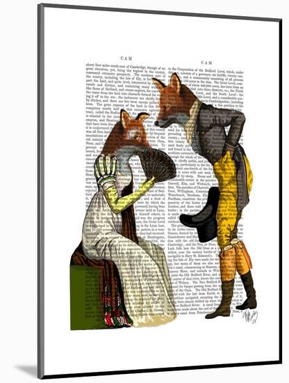 Foxes Courting-Fab Funky-Mounted Art Print