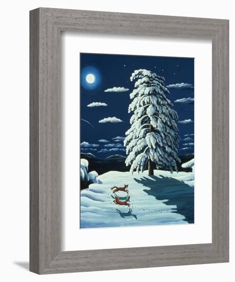 Foxes in Moonlight, 1989-Liz Wright-Framed Giclee Print