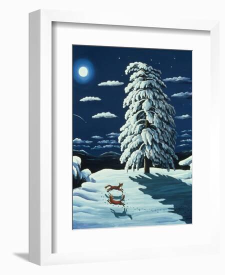 Foxes in Moonlight, 1989-Liz Wright-Framed Giclee Print