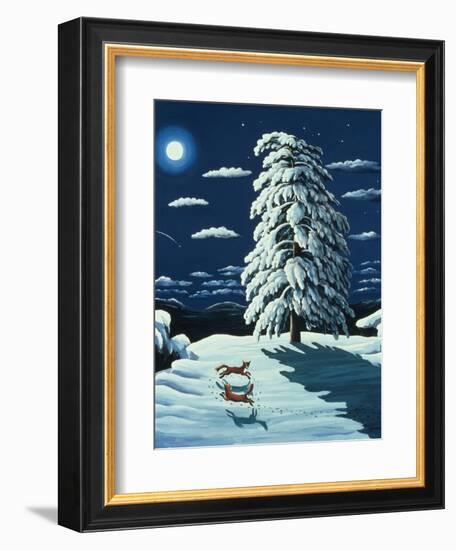 Foxes in Moonlight, 1989-Liz Wright-Framed Giclee Print