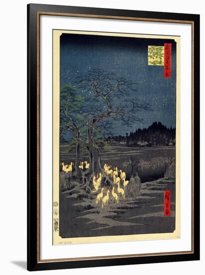 Foxes Meeting at Oji-Utagawa Hiroshige-Framed Art Print