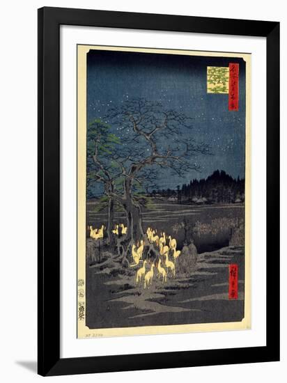 Foxes Meeting at Oji-Utagawa Hiroshige-Framed Art Print