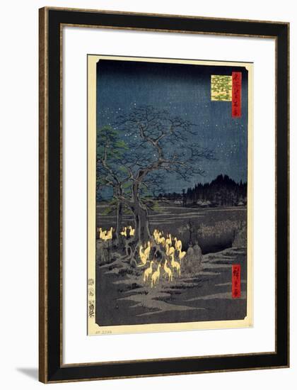 Foxes Meeting at Oji-Utagawa Hiroshige-Framed Art Print