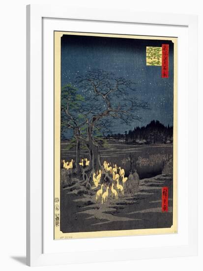 Foxes Meeting at Oji-Utagawa Hiroshige-Framed Art Print