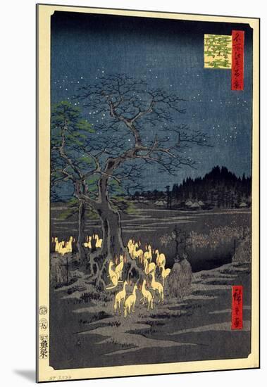 Foxes Meeting at Oji-Utagawa Hiroshige-Mounted Art Print