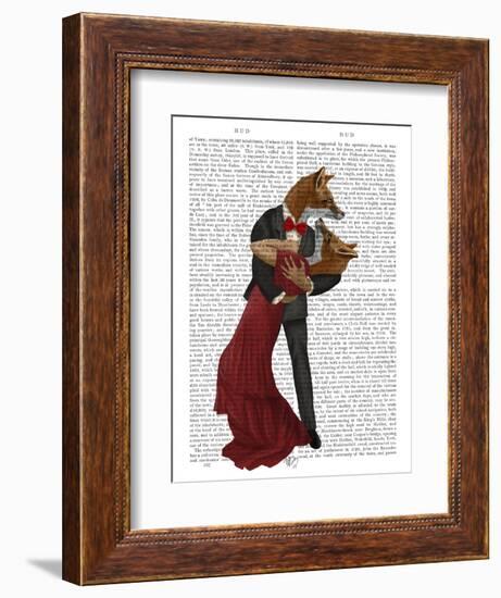 Foxes Romantic Dancers-Fab Funky-Framed Art Print