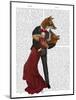 Foxes Romantic Dancers-Fab Funky-Mounted Art Print