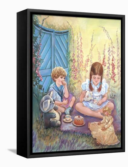 Foxglove Tea Party-Judy Mastrangelo-Framed Premier Image Canvas