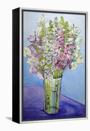 Foxgloves and Campanulas, 2005-Joan Thewsey-Framed Premier Image Canvas