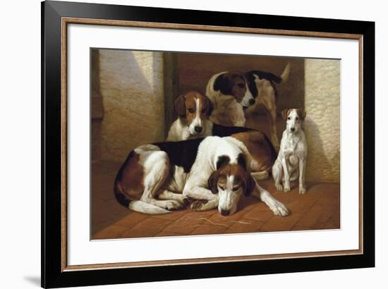 Foxhounds And A Terrier-E^a^s^ Douglas-Framed Premium Giclee Print