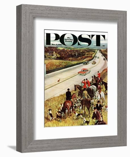 "Foxhunters Outfoxed," Saturday Evening Post Cover, December 2, 1961-John Falter-Framed Giclee Print