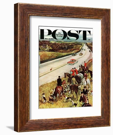 "Foxhunters Outfoxed," Saturday Evening Post Cover, December 2, 1961-John Falter-Framed Giclee Print