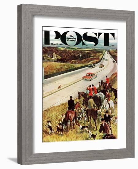 "Foxhunters Outfoxed," Saturday Evening Post Cover, December 2, 1961-John Falter-Framed Giclee Print