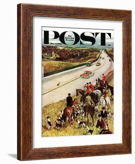 "Foxhunters Outfoxed," Saturday Evening Post Cover, December 2, 1961-John Falter-Framed Giclee Print