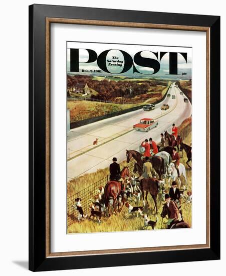 "Foxhunters Outfoxed," Saturday Evening Post Cover, December 2, 1961-John Falter-Framed Giclee Print