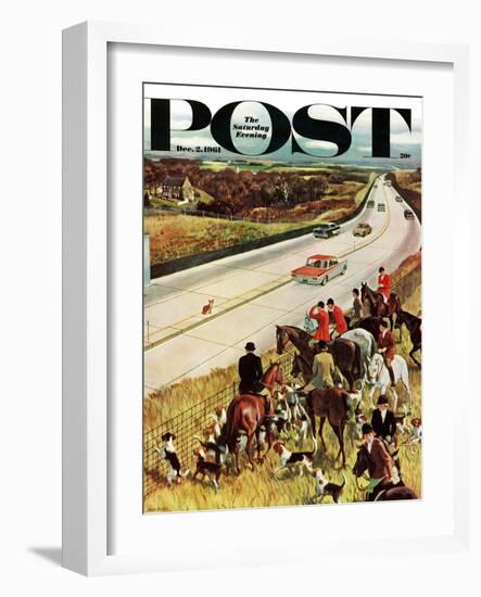 "Foxhunters Outfoxed," Saturday Evening Post Cover, December 2, 1961-John Falter-Framed Giclee Print