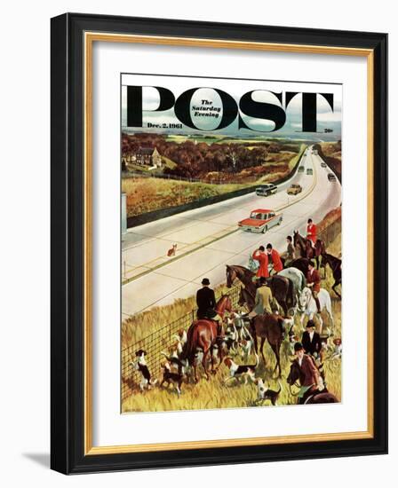 "Foxhunters Outfoxed," Saturday Evening Post Cover, December 2, 1961-John Falter-Framed Giclee Print