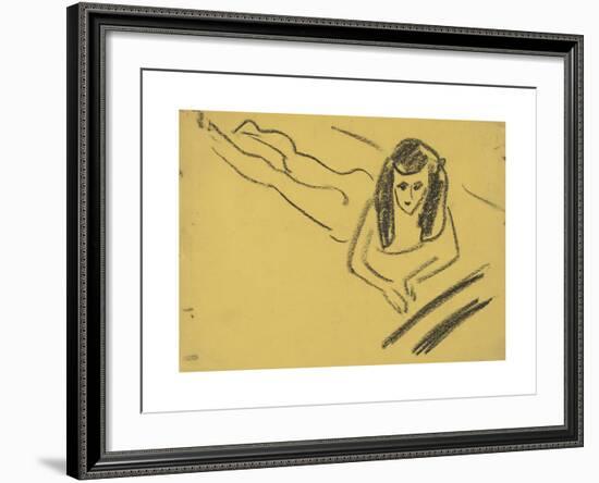 Fränzi Reclining-Ernst Ludwig Kirchner-Framed Premium Giclee Print