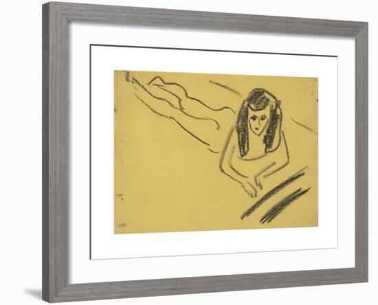 Fränzi Reclining-Ernst Ludwig Kirchner-Framed Premium Giclee Print