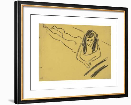 Fränzi Reclining-Ernst Ludwig Kirchner-Framed Premium Giclee Print