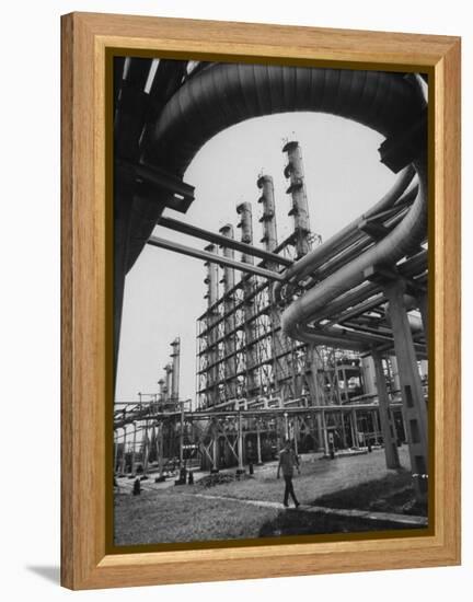 Fraction Plant Industry of Oil Refinery-Carl Mydans-Framed Premier Image Canvas