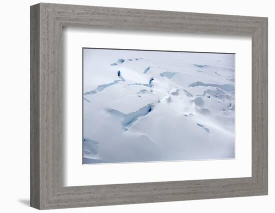 Fractures in surface of retreating glacier, Antarctica-Ashley Cooper-Framed Photographic Print