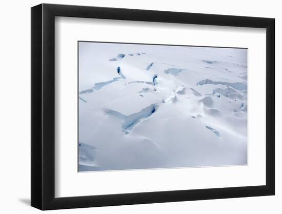 Fractures in surface of retreating glacier, Antarctica-Ashley Cooper-Framed Photographic Print