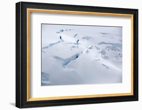 Fractures in surface of retreating glacier, Antarctica-Ashley Cooper-Framed Photographic Print