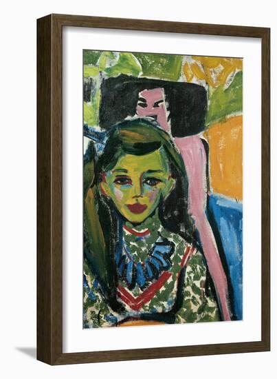 Fränzi in Front of Carved Chair-Ernst Ludwig Kirchner-Framed Art Print