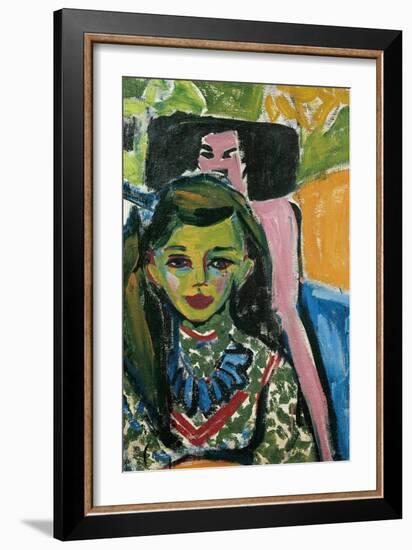 Fränzi in Front of Carved Chair-Ernst Ludwig Kirchner-Framed Art Print