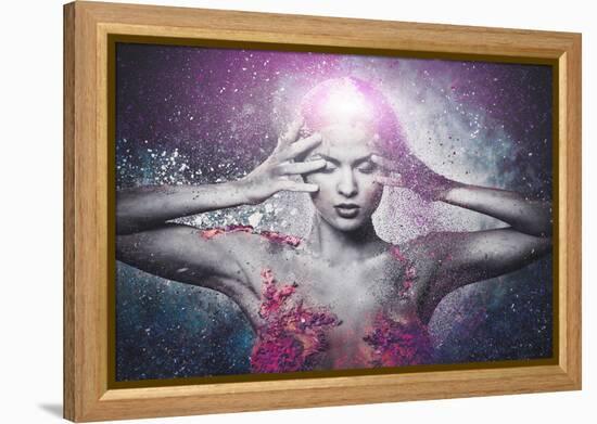 Fragility of a Human Creature Conceptual Body Art on a Woman-NejroN Photo-Framed Stretched Canvas