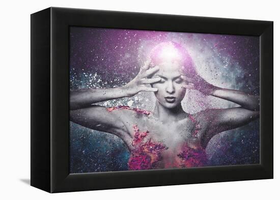 Fragility of a Human Creature Conceptual Body Art on a Woman-NejroN Photo-Framed Stretched Canvas