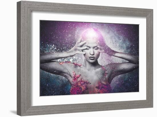 Fragility of a Human Creature Conceptual Body Art on a Woman-NejroN Photo-Framed Art Print