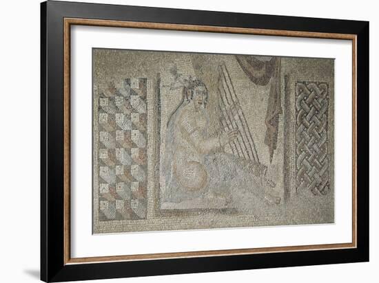 Fragment de mosaïque : harpiste-null-Framed Giclee Print