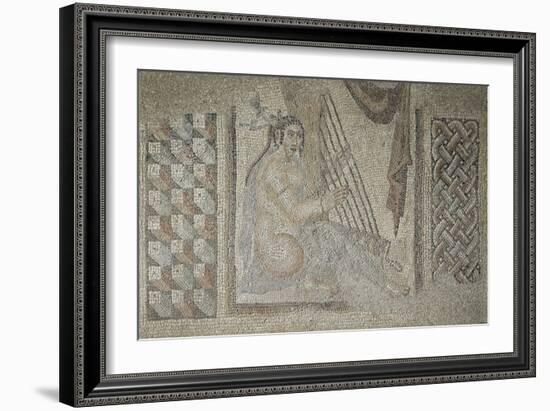 Fragment de mosaïque : harpiste-null-Framed Giclee Print