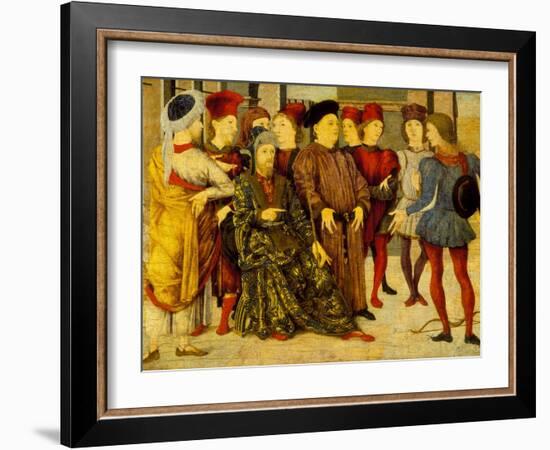 Fragment from a Cassone Panel 'Shooting at Father's Corpse', c.1462-Marco Zoppo-Framed Giclee Print